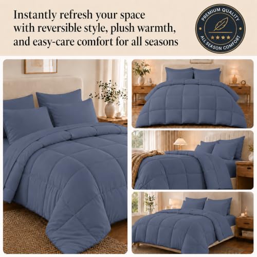 Anluoer Full Size Comforter Sets, 7 Piece Bed in a Bag Full Bedding Sets by Anluoer - Used condition - Image 2