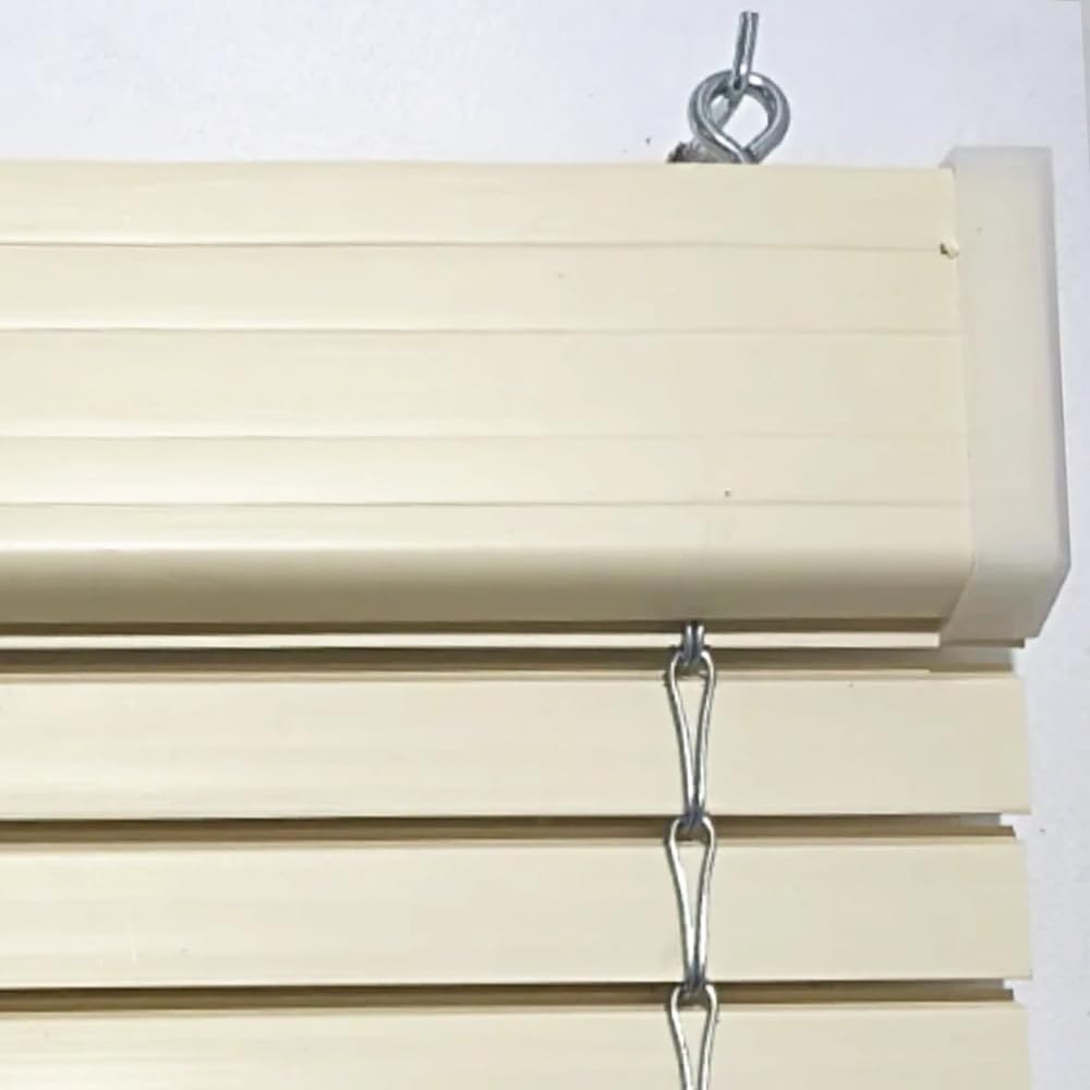Stores enrouleurs en PVC Couleur Ivoire – Portes et fenêtres – Installation Facile – PERTONI TENDE (Hauteur 210cm x Largeur 120cm)