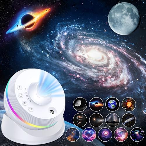 13 In 1 HD Planets Projector Lamp Remote Control Galaxy Starry Moon Black Hole Projection Night Light With Bluetooth Speaker - 39
