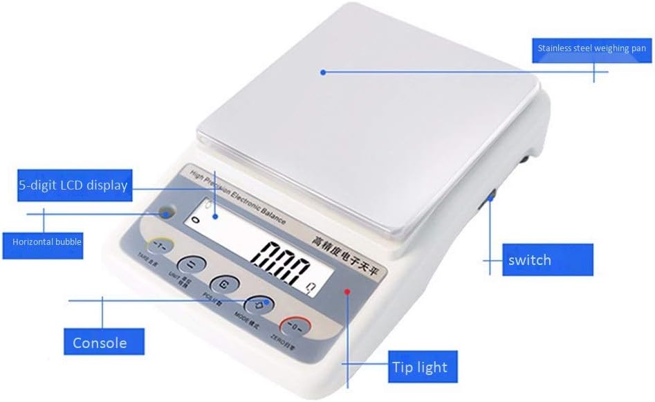 0.01G Precision Electronic Scales Electronic Balance Laboratory Dedicated 2Kg Precision Serial Port Balance Charging,3000g/0.01g