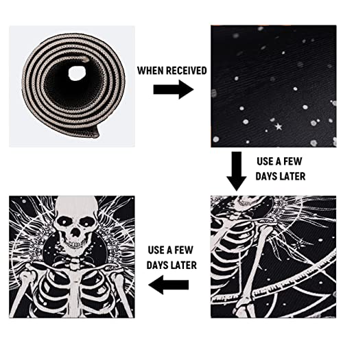 Fuoxowk Starry Skull Kitchen Mat Set, Halloween Decor Goth Kitchen Runner Rugs With Rubber Backing, Throw Rugs Washable For Kitchen Sink, Laundry Room, Standing Desk, Entry, Cool Black Area Rug #TOP6