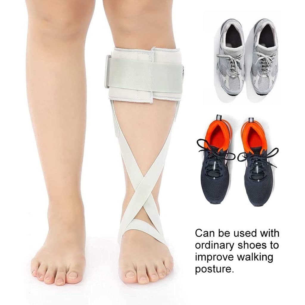 Senkfußstütze Orthese, Einstellbar Dorsalflexionshilfe Fußstütze Stabilisator zum Männer Frauen Schlaganfall, Zuschneidbar Leicht Polyethylen