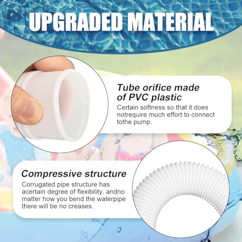 Miniatura 3 de 2 Pcs Manguera Piscina 32mm,Tubo Piscina 32mm,Manguera Limpiafondos Piscina,Manguera Piscina,Tubo Piscina Con 4 Abrazaderas Metálicas,Para Piscinas Elevadas,Spa,Accesorio Ideal Para Piscinas Blanco