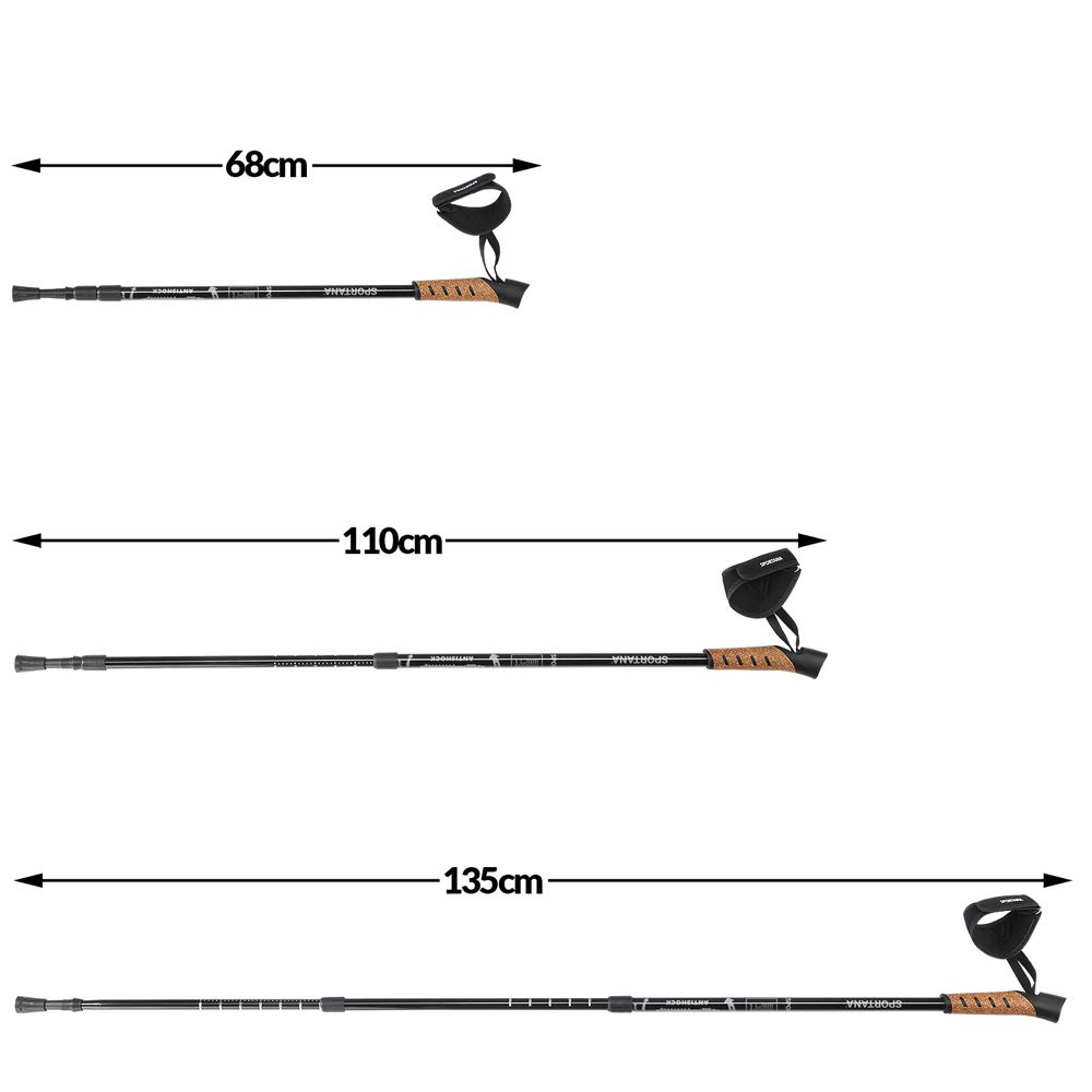 Kijki do Nordic Walking Kijki teleskopowe kijki trekkingowe, ergonomiczne, amortyzowane wstrząsy, szare