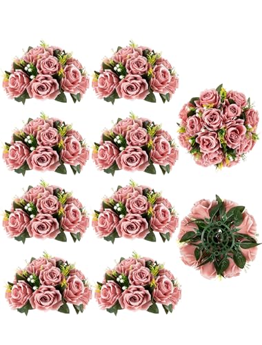 BLOSMON Künstliche Hochzeit, Dekoration, Rosen, 10 Stück, staubig, Rose,...
