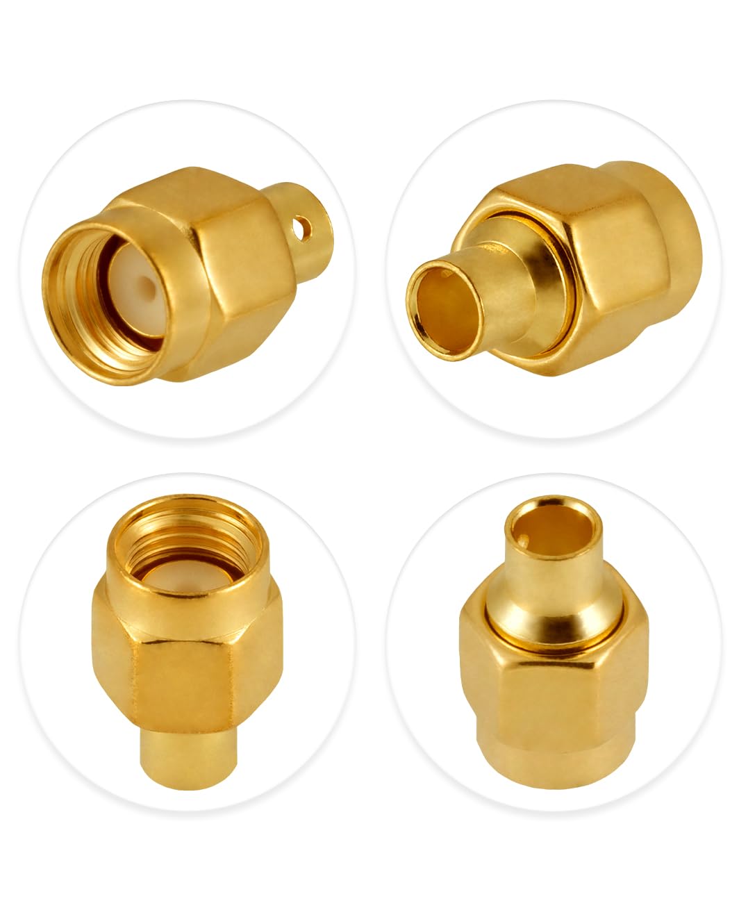10 Connettori SMA Maschio A Flangia &ndash; 2 Fori 16mm, Montaggio Pannello, Placcati Oro