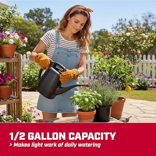 Image of Chapin 1 /2-Gallon Watering Can, Lightweight for Easy Watering | Lightweight compact design; ideal for indoor plants watering with large opening for easy refill and controlled pour