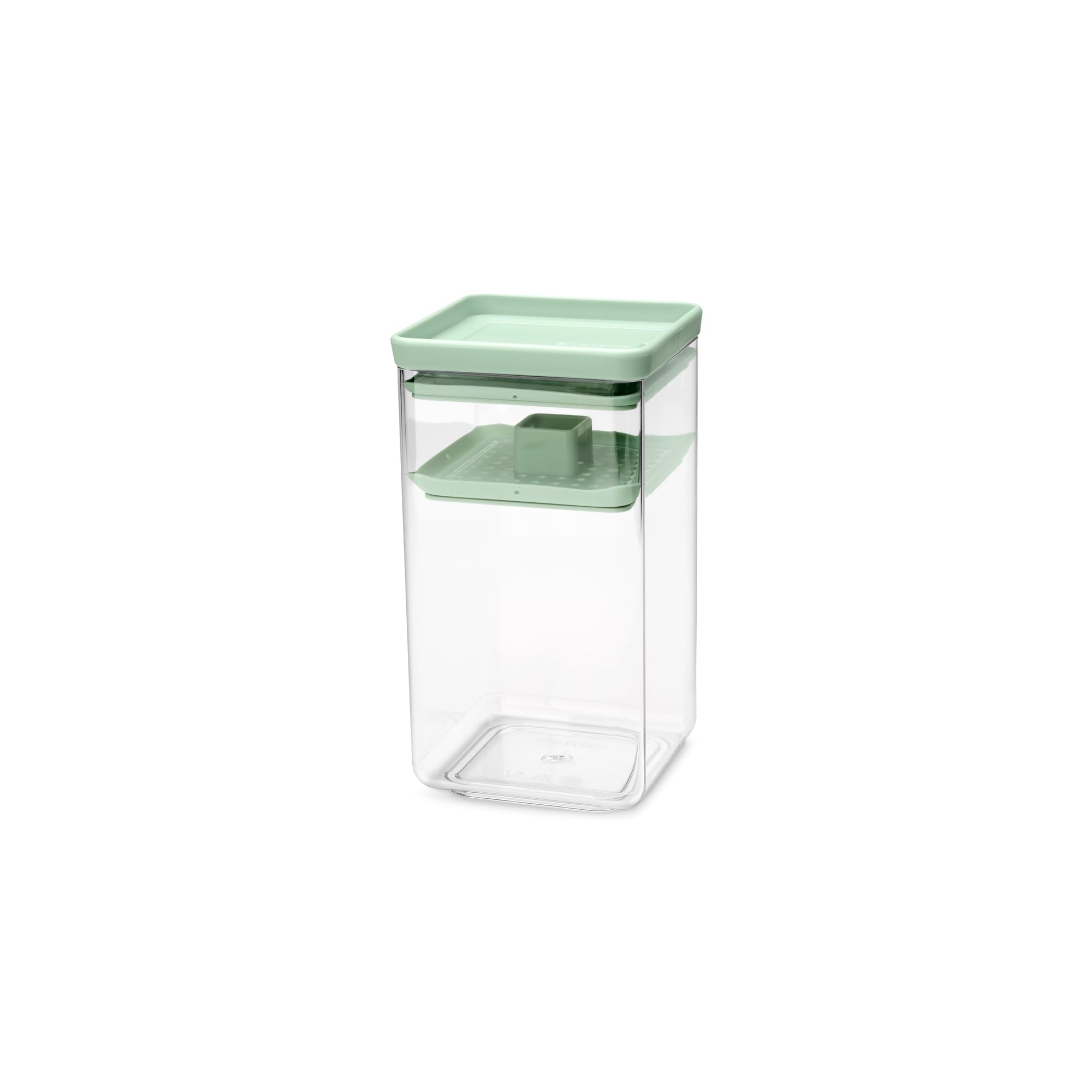 Brabantia Jade Green Tasty+ Fermentation Jar | 1.6L Plastic Pickling Container With Silicone Seal & Pressing Disk | Kimchi & Sauerkraut Jar |