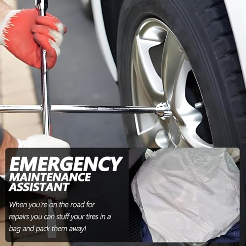 Image of 4PCS Extra-Large Tire Covers,Tear-Resistant LDPE Plastic Tire Bags for Storage & Transport Car Tires Wheel,Waterproof Dustproof Tire Storage Bag Car Accessories for Most Vehicles (4PCS)