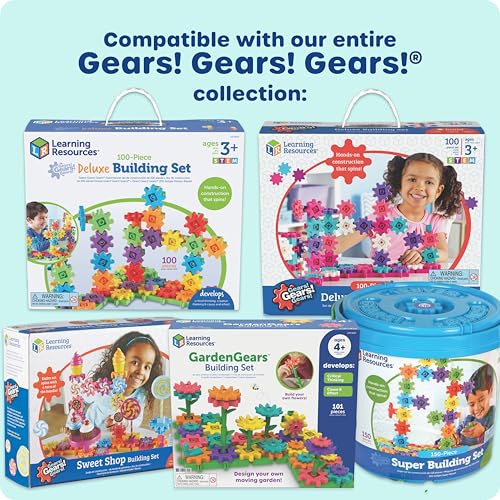 Image of Learning Resources GardenGears Building Set - Hands-On Educational Construction & Engineering, Preschool STEM Building Sets, Toys for Kids, Montessori, Fine Motor Games, Gifts for Kids