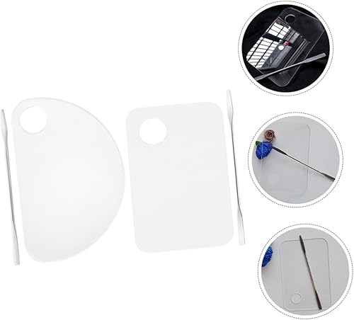 SAFIGLE 2sets Mixing Palette of Half for Makeup Nail Art Painting Blending Tray Pigment Mixing Tool for Women