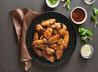 1000 Piece Puzzle for Adults Jigsaw Puzzles Hard Challenging Difficult Family Cool Large Honey Soy Chicken Wings Puzzles for Adults 1000 Pieces
