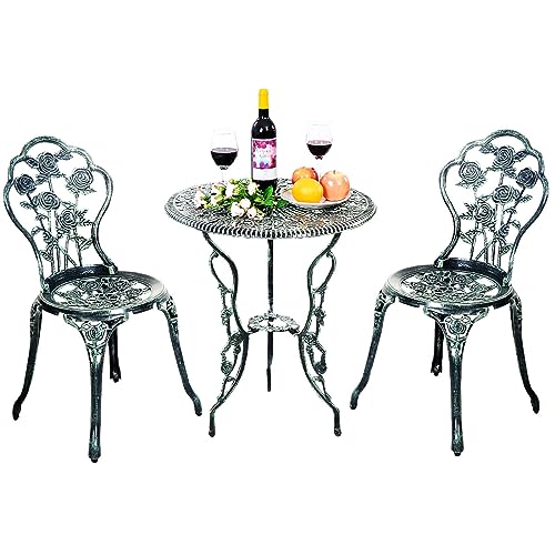 COSTWAY 3tlg. Antik Bistroset Sitzgruppe Balkonset Gartenset Sitzgarnitur...