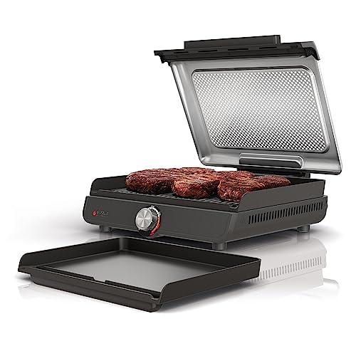 Comparison: Best Electric Grill For Steak 2 Ninja Griddle and Indoor Grill, 14’’, Electric Grill, For Steak, Burgers, Salmon, Veggies, and More, Pancake Griddle, Nonstick, Dishwasher Safe, 500F, Even Cooking, Silver, GR101