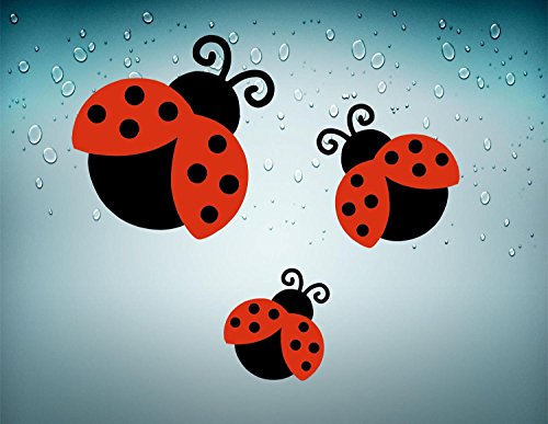 Akachafactory 3X Autocollant Sticker Voiture Moto Coccinelle Decoration Insecte