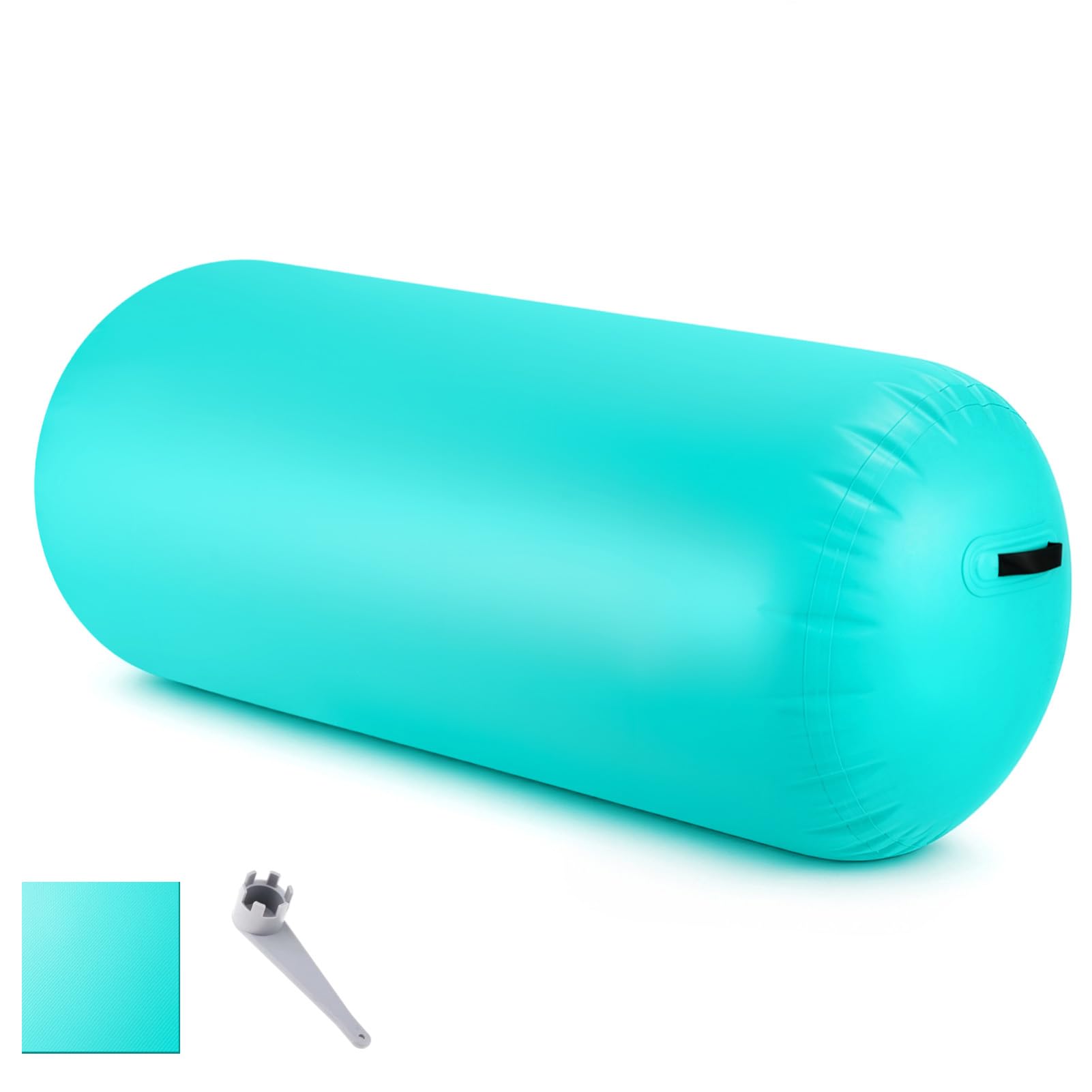 Minifactory Inflatable Gymnastics Air Roller Barrel 100cm Tumbling Mat Professional Backbend Trainer for Yoga/Backflip Training Home Gym Use High-Weight Capacity & Waterproof Design (Green)