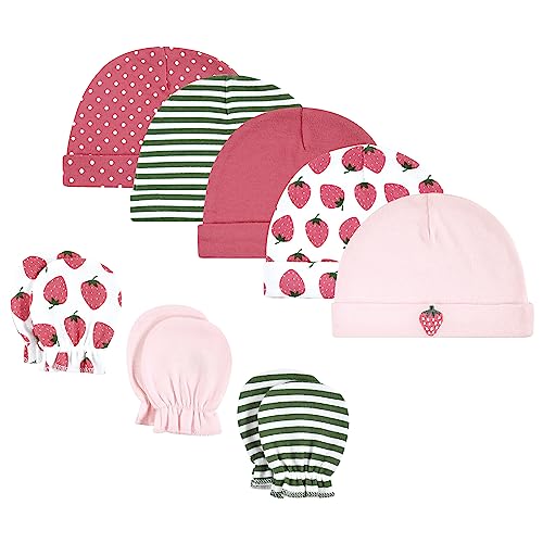 Image of Hudson Baby Unisex Baby Cotton Cap and Scratch Mitten Set