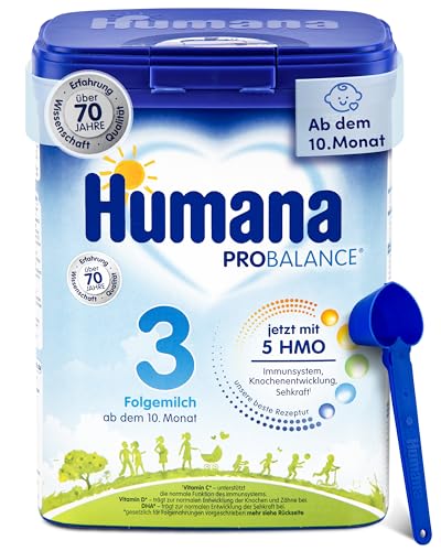 Humana 3 Folgemilch Vorteilspack - 750g mit 5 HMO, Natürliche Abwehrkräfte, Optimal für Babys ab dem 10. Monat