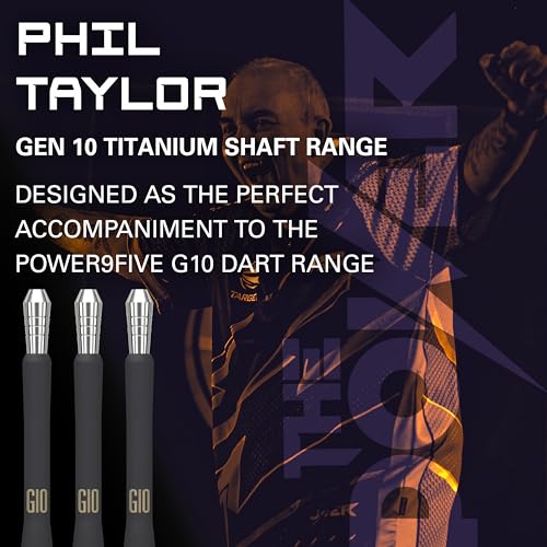 Target Darts Phil Taylor G10 Medium (48mm) Titanium Dart Shafts - 1 Set Pack (3 in total), Black - Image 2