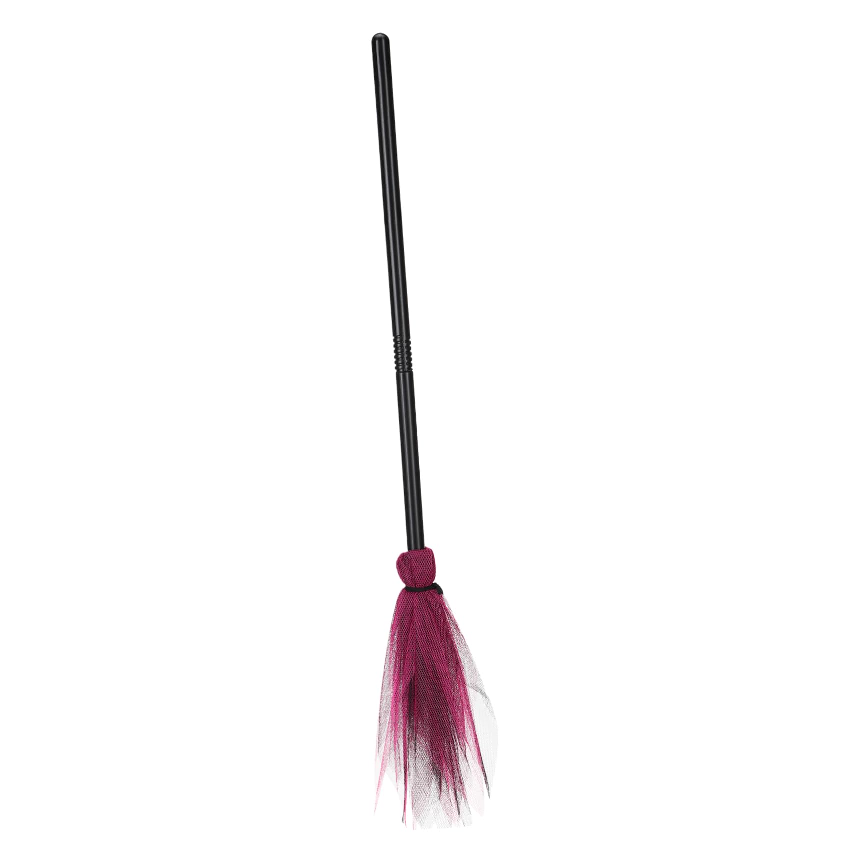 GOOHOCHY Halloween Broom Broomstick Besom Adult Witch Costume Retractable Broom Halloween Witch Brooms Wicked Witch Costume Accessories Halloween Party Decoration Miracle Broom Rosy Mesh