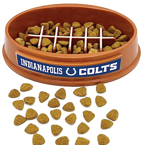 NFL Colts Slow Feeder Dog & Cat Bowl with Football Design