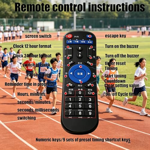Cronómetro digital doble cara 1.5in con control remoto miniatura 5