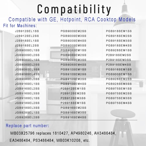 Updated WB03K10303 Stove Knobs Replacement for GE Profile Cooktop & Oven Range, Heavy-Duty Metal Burner Control Knobs, Fit WB03K10208, AP4980246,1810427, etc 5 Packs (Not Universal) view 3