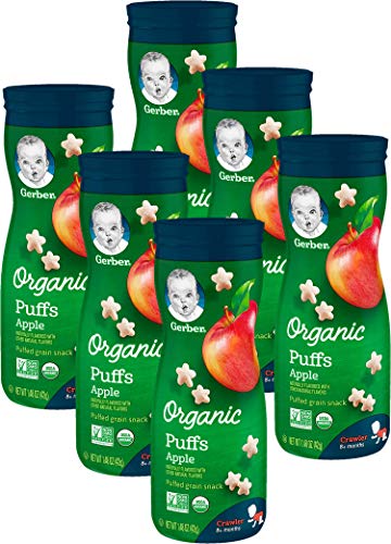 gerber organic puffs apple