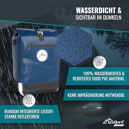 Lynfjord Travel Trek 25 Fahrradtasche 3in1 - optimierte Gepäckträgertasche, Rucksack… – Ansicht 3