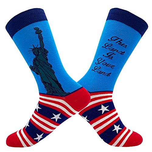 Men's Novelty Cool Crazy Pattern Funny Fashion Cotton Comfortable Dress Casual Crew Socks,Multi-Pack