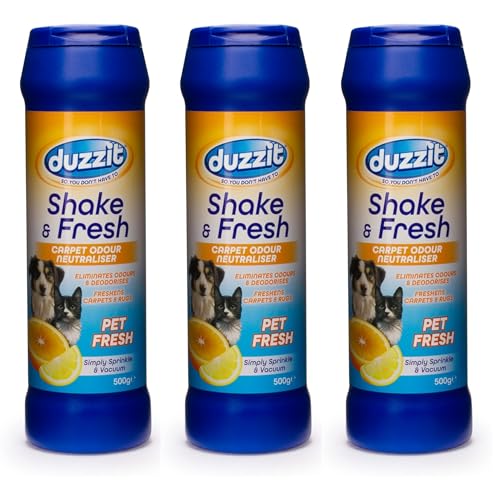 Shake & Fresh Carpet Freshener Powder Set in Pet Fresh - Pack of 3 x 500g Carpet Cleaner Powder Bundle by Great British Home