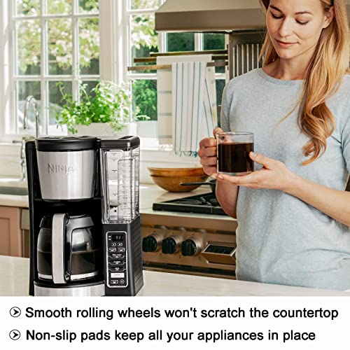 Kitchen Appliance Sliding Tray - Coffee Maker Caddy Tray With Rolling Wheels Under Cabinet Countertop Storage Organizer Moving Slider Extra Deep For Kitchenaid Stand Mixer Air Fryer Toaster Blender #TOP6