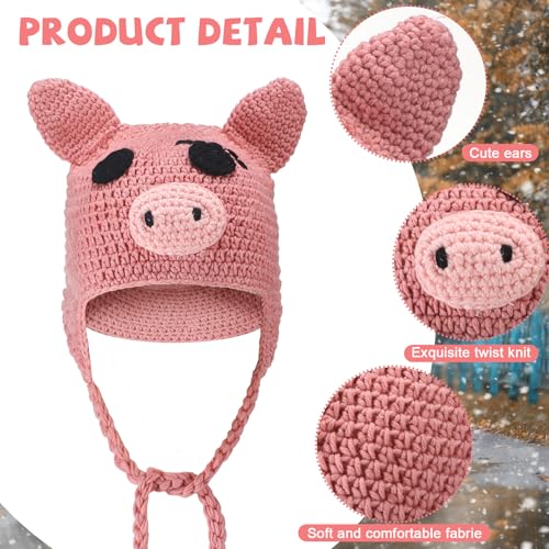 3 gorros de crochet con ojos realistas para cosplay miniatura 4