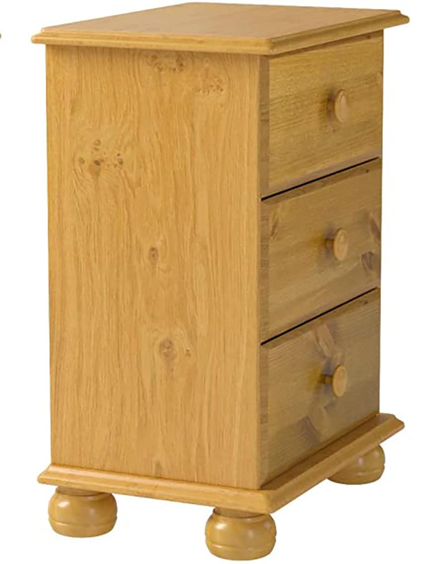 PEGANE Table de Chevet Enfant de 3 tiroirs en Bois Coloris Miel - Longueur 34 x Profondeur 48 x Hauteur 55 cm