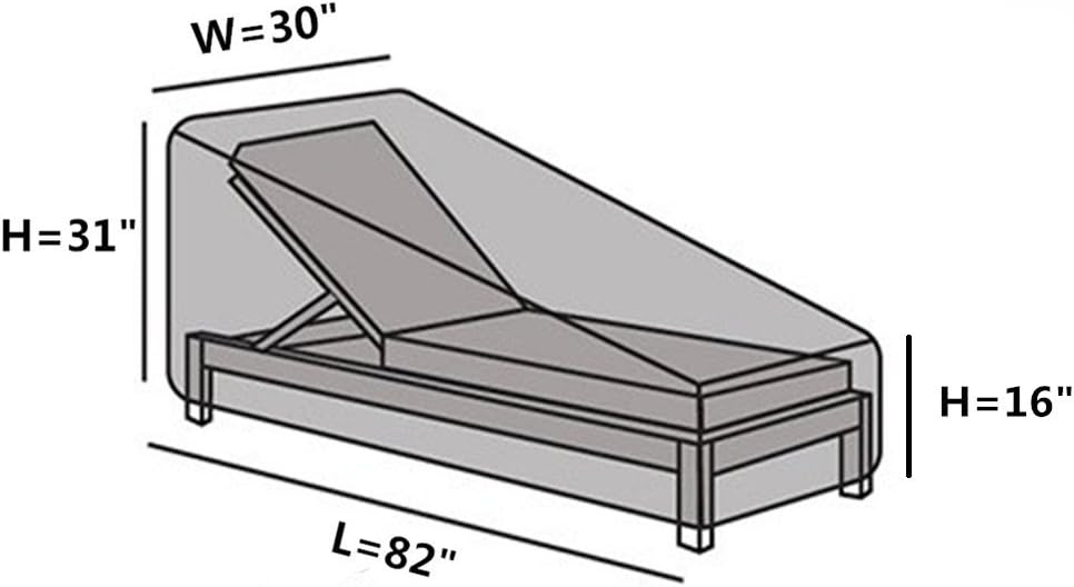 Fellie Cover 82-inch Patio Chaise Lounge Covers, Durable Outdoor Chaise Lounge Covers Water Resistant : Patio, Lawn & Garden