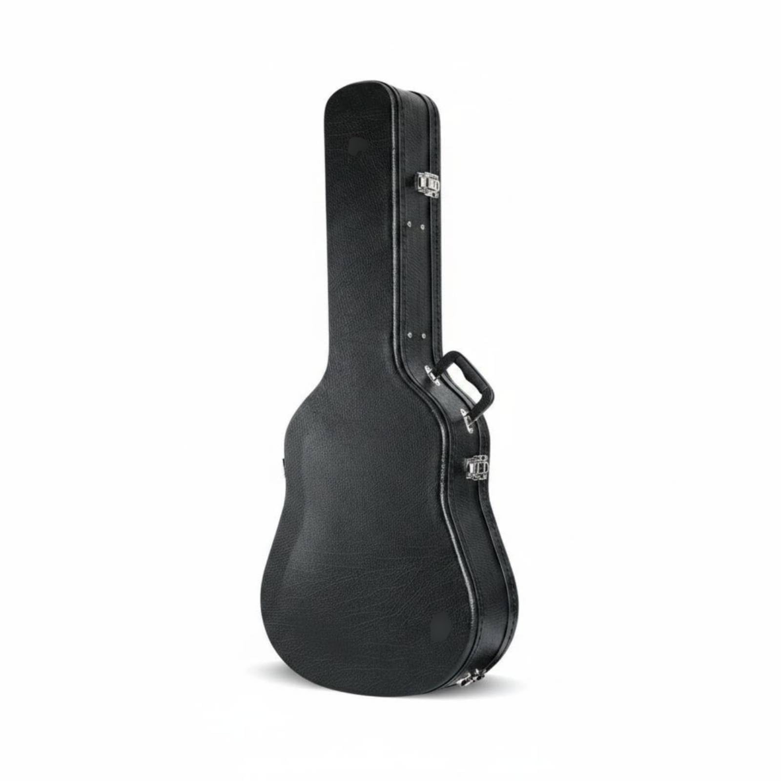 Qianly Attrezzatura Musicale Imbottitura 20 Mm, Custodia Rigida Per Chitarra 40/41 Pollici, PU, Esterno Nero, Interno Rosso, Con Spallacci