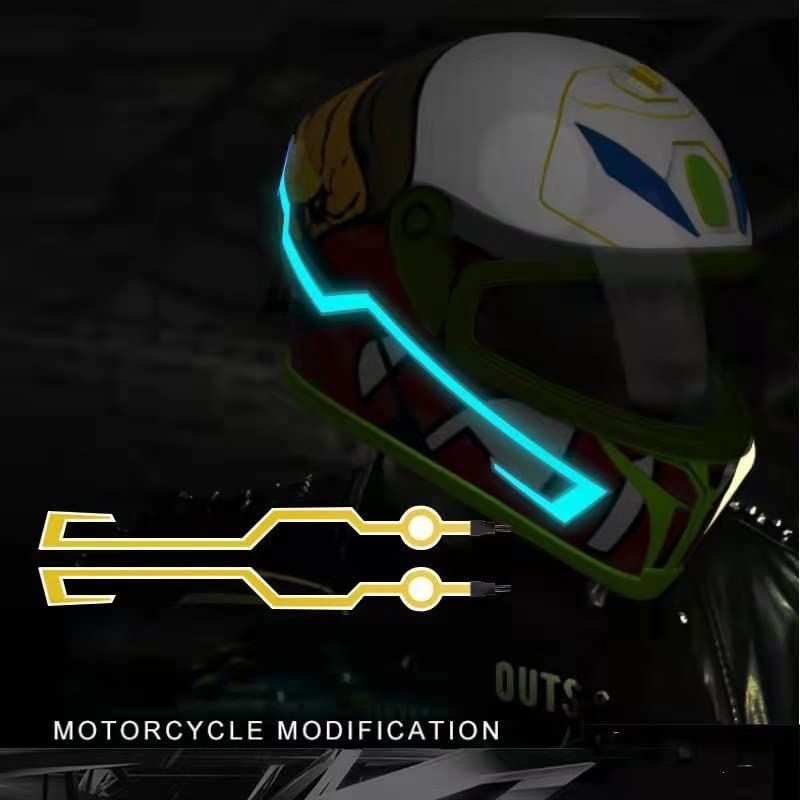 Image of Motorcycle helmet light strip,Helmet EL Light Bar,Helmet Cycling LED Sticker Light Night Riding Signal Helmet Light for Motorcycle Bike Helmet (yellow)