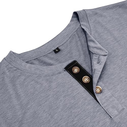 Mud Kingdom Camisetas masculinas Henley manga curta slim fit casual P-XGG, Verde, M