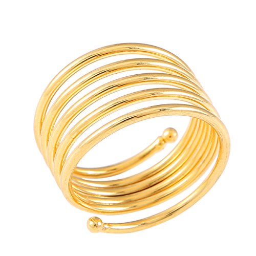 Vintage Multilayer Twist Gold Plated Finger Ring Wedding Band Ring