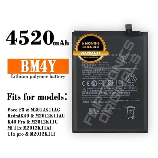 Image of BM4Y Battery for Redmi Poco F3 / K40 / K40 Pro / K40 Pro+ Battery with 6 Month Warranty** (DD89)