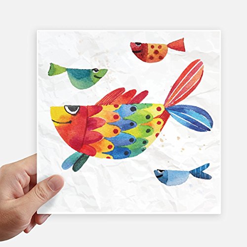 Autocollants poisson carré DIYthinker 20cm imperméables pour valise et PC - 2
