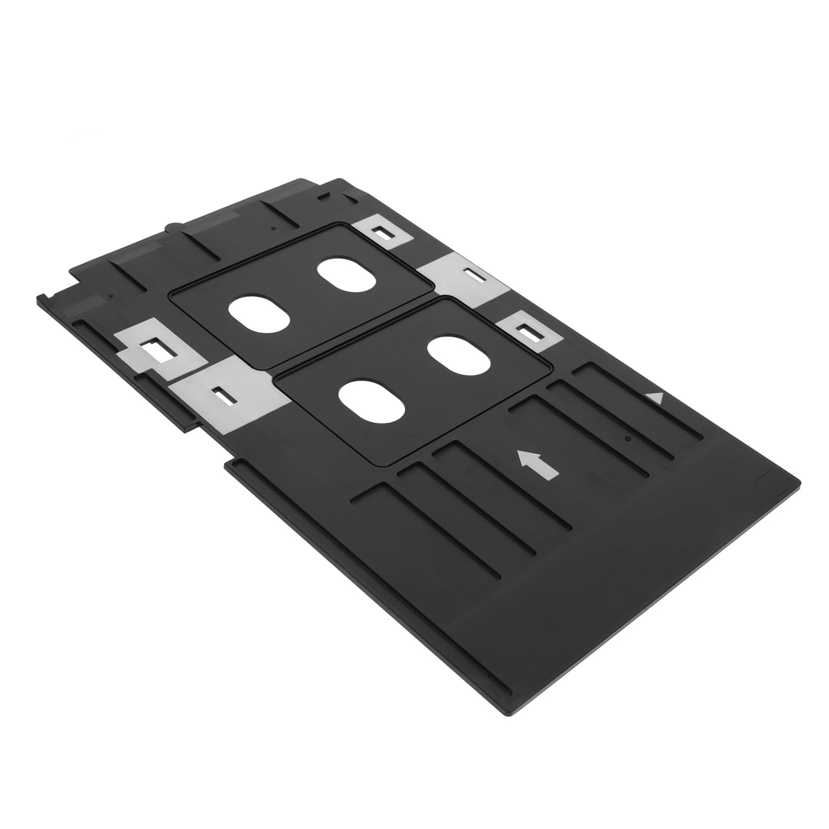 Vassoio in Pvc Nero per Carte Stampante, Resistente e Antiusura, Dimensioni 86x54 Mm, per Ufficio e Scuola, Accessorio Professionale per Stampa Tessere