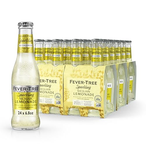 Image of Fever-Tree Sparkling Sicilian Lemonade - Premium Soda Mixer for Cocktails and Mocktails, 6.8 fl oz Bottles, Pack of 24 - Naturally Sourced, Non-GMO