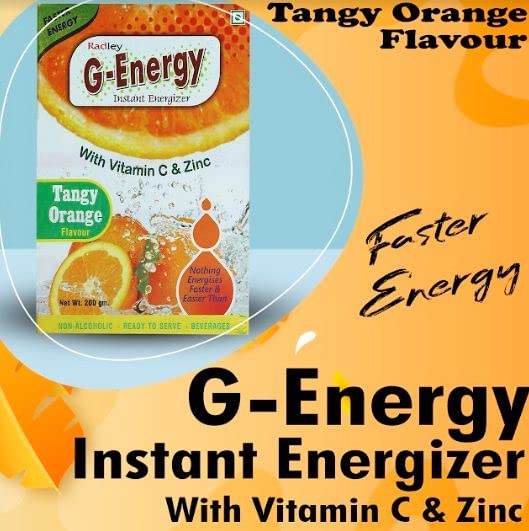 Tangy Orange Flavour - G-Energy Instant Energizer With Vitamin C & Zinc
