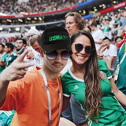 EONYUANGUO LED Light Up Hat, Led Display Hat Cap Cool Hat with Screen Light Waterproof, DIY Editing Hip-hop Flash Cap for Club Party Birthday Christmas, App Controlled (Black) EONYUANGUO LED Light Up Hat, Led Display Hat Cap Cool Hat with Screen Light Waterproof, DIY Editing Hip-hop Flash Cap for Club Party Birthday Christmas, App Controlled (Black)