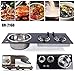 Gas Camping Stove, 2 Burners Gas Stove Hob Stainless Steel Gas Sink Combo RV Cooktop Stove Burner with Tempered Glass Lid for Boat, RV, Camper, Caravan, Outdoor, Apartments (790 * 340 * 130mm)