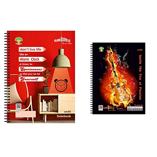 Image of amblitz Spiral Notebook - A4-500 Pages - Unruled Unruled Spiral Notebook (A4, 400 pages) Pack of 4