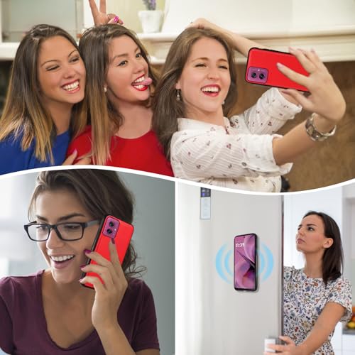 Coque Moto G55 Asuwish Evite les Rayures Etui Rouge Robuste