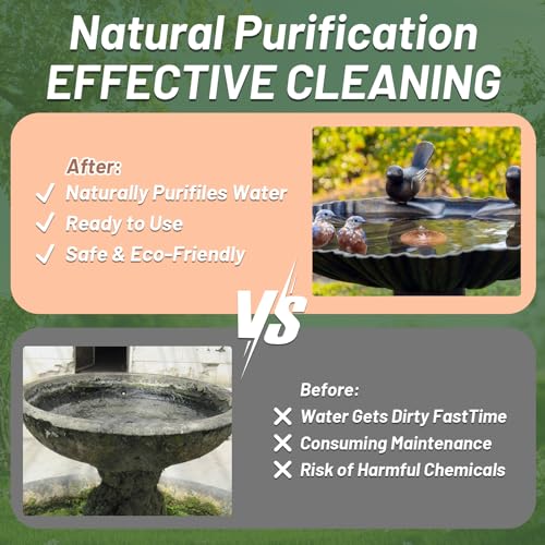 Disque de purification pour bain d'oiseaux en cuivre avec support 4 points pour eau limpide - 5