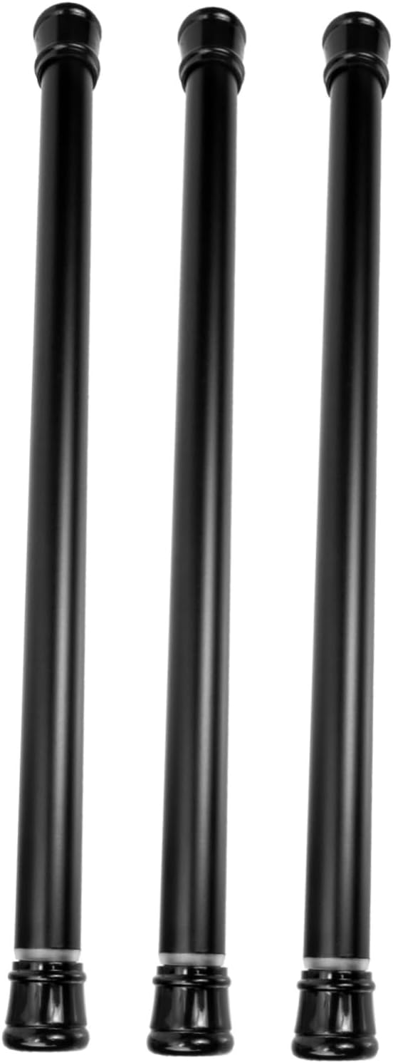 LIFKOME 3pcs Heavy Duty Tension Curtain Rods Black Wear-resistant Stretchable Pole